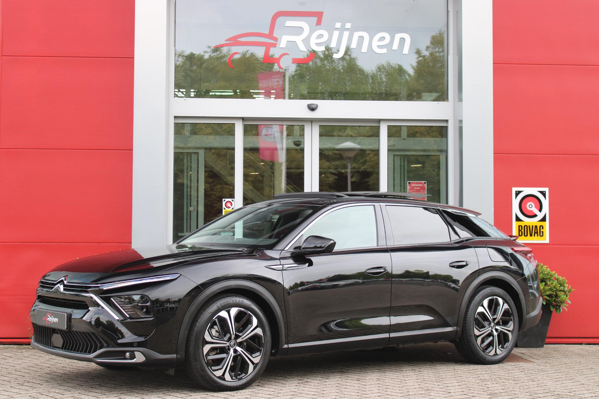 Citroën C5 X 1.6 PHEV 225PK SHINE PACK | PANORAMISCH SCHUIF / KANTELDAK | ELEKTRISCHE VOORSTOELEN MET GEHEUGEN | VOORSTOEL VENTILATIE | VOORSTOEL VERWARMING | VOORSTOELEN MET MASSAGE FUNCTIE | LEDEREN BEKLEDING | STUUR VERWARMING | DRAADLOOS APPLE CARPLAY / ANDROID AUTO | 360° CAMERA | KEYLESS ENTRY / START | 19"LICHTMETALEN VELGEN | ELEKTRISCH BEDIENBARE ACHTERKLEP MET HANDSFREE FUNCTIE | HEADUP DISPLAY |