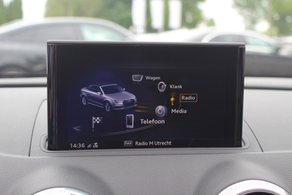 Audi A3 Cabriolet 35 TFSI CoD Advance Sport / Trekhaak / Virtual Cockpit / Windscherm / B&O / Leder&Alcantara / 18'' / Keyless / Nekverwarming / Navigatie / Hill Hold / Cruise Control