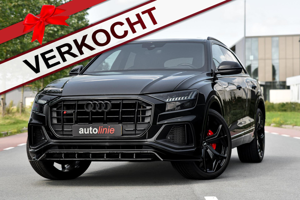 Audi Q8 55 TFSI e quattro 3x S-Line. RS stoelen, Softcl, Luchtv, B&O, Trekh, Matrix, Sfeer, 23'', Camera, CarPlay!