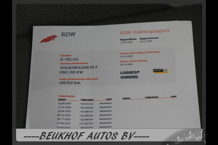 Volkswagen ID.3 First Plus 58 kWh Carplay Navi Camera Soh92%