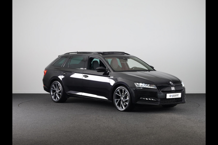 Škoda Superb Combi 1.5 TSI ACT Sportline Business 150 pk Automaat (DSG) | Verlengde garantie | Navigatie | Panoramadak | Parkeersensoren | Adaptieve cruise control | Elektr. voorstoelen met memory | Stoelverwarming v/a |