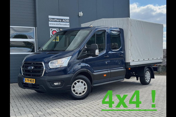 Ford Transit 350 2.0 TDCI L3H1 DC 4WD | Huif | Cruise | Stoelverw.| Bluetooth | 7-persoons | Vierwielaandrijving | Airco | AWD 4×4