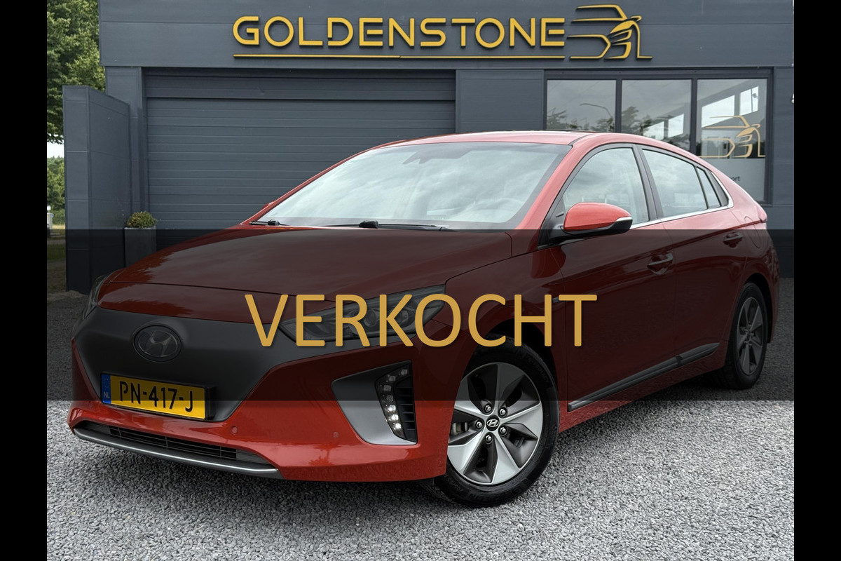 Hyundai IONIQ Premium EV Navi,Leder,Dodehoek,Schuifdak,Camera,Clima,Cruise,Stoelverwarming V+A,Stuurverwarming,Pdc V+A,Nieuwe Apk bij Aflevering