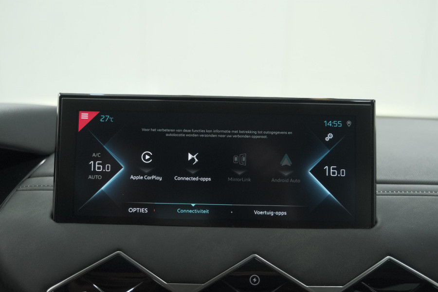DS DS 3 Crossback 50 kwh e-Tense So Chic | Camera | Dodehoekdetectie | Head-Up Display | Apple Carplay | Stoelverwarming