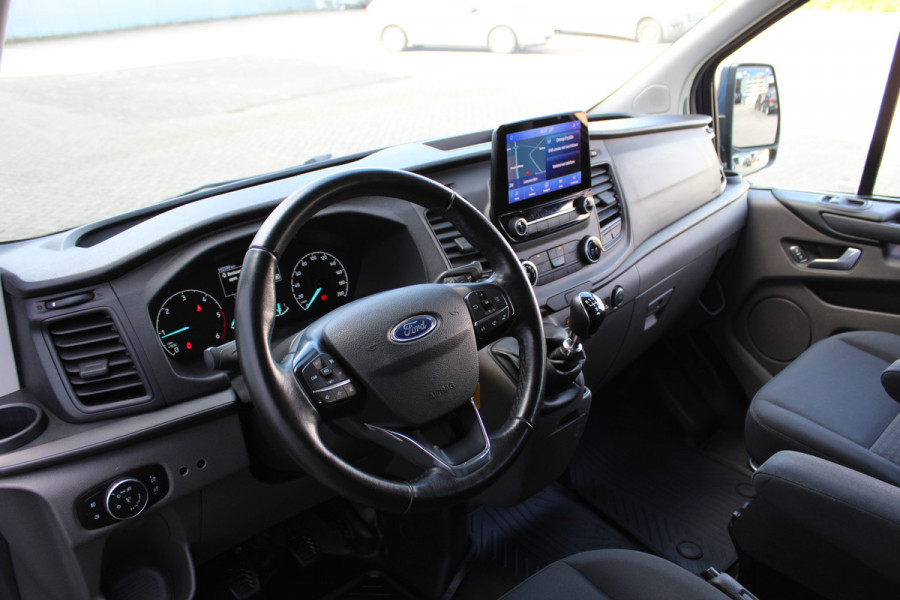 Ford Transit Custom 300 2.0-130pk TDCI L1H1 Trend Dubb. cabine. Trekhaak, Airco, Stoelverwarming, Cruise Control, Multimediascherm met navi en apple/android carplay, Chrome Blue