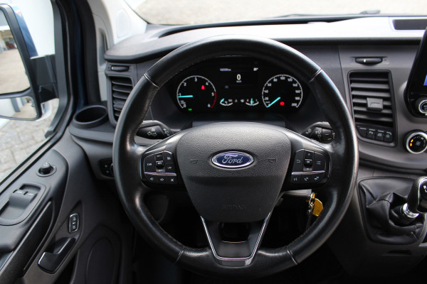 Ford Transit Custom 300 2.0-130pk TDCI L1H1 Trend Dubb. cabine. Trekhaak, Airco, Stoelverwarming, Cruise Control, Multimediascherm met navi en apple/android carplay, Chrome Blue