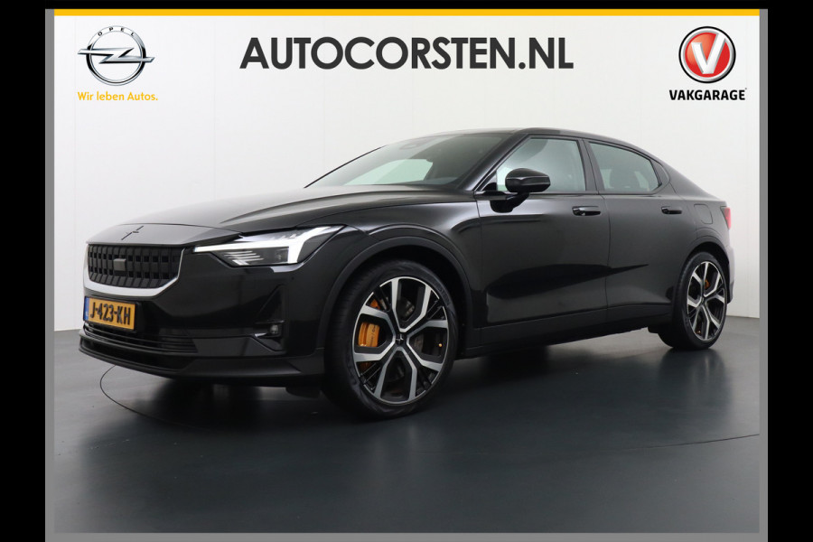 Polestar 2 78kWh 408PK PERFORMANCE 0-100 4,7sec. SOH 92,82% Long Range Trekhaak Pano-dak Elektr.Stoel+verwarmd Stuurverward (semi-)-AutoPil Google-Android® Navi 360°Camera Elek.Achterklep PDC-a+v Performance-Ophanging Premium-Audio Active-Grille Keyless LEDParkeerassist auto 1.500KG Trekgewicht! 1e Eigenaar 3fase 11kw thuis laden