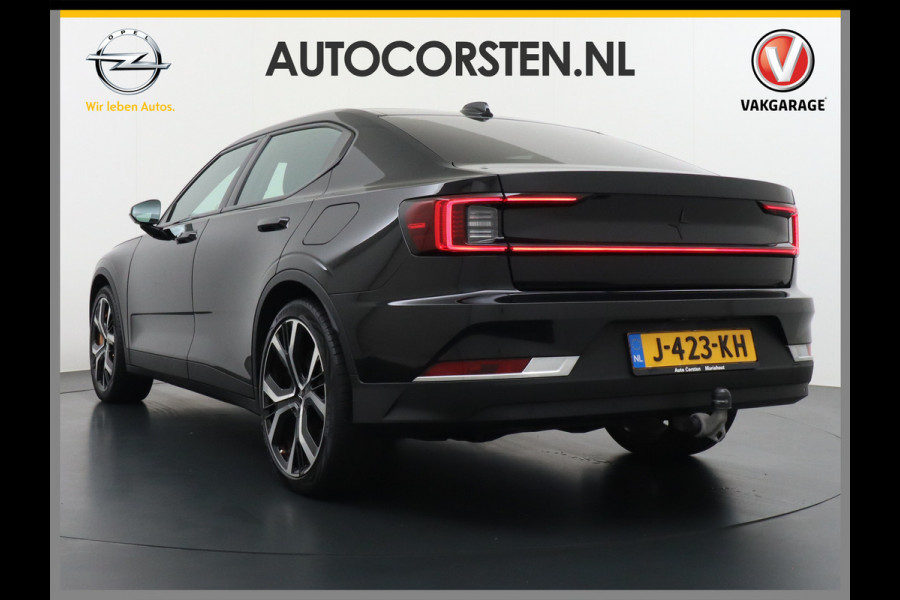 Polestar 2 78kWh 408PK PERFORMANCE 0-100 4,7sec. SOH 92,82% Long Range Trekhaak Pano-dak Elektr.Stoel+verwarmd Stuurverward (semi-)-AutoPil Google-Android® Navi 360°Camera Elek.Achterklep PDC-a+v Performance-Ophanging Premium-Audio Active-Grille Keyless LEDParkeerassist auto 1.500KG Trekgewicht! 1e Eigenaar 3fase 11kw thuis laden