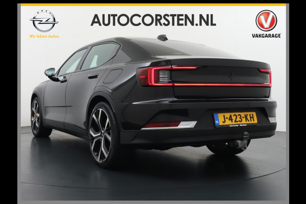 Polestar 2 78kWh 408PK PERFORMANCE 0-100 4,7sec. SOH 92,82% Long Range Trekhaak Pano-dak Elektr.Stoel+verwarmd Stuurverward (semi-)-AutoPil Google-Android® Navi 360°Camera Elek.Achterklep PDC-a+v Performance-Ophanging Premium-Audio Active-Grille Keyless LEDParkeerassist auto 1.500KG Trekgewicht! 1e Eigenaar 3fase 11kw thuis laden