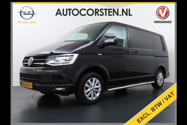 Volkswagen Transporter 2.0TDI 150PK AUT-7 Leer Navi Pdc DSG Highline Voorruitverwarming Cruise Control Regen/Lichtsensor Lmv 2X Schuifdeur Rubbervloer Wandbetimmering Sidebars Achterklep 1e Eigenaar Euro 6
