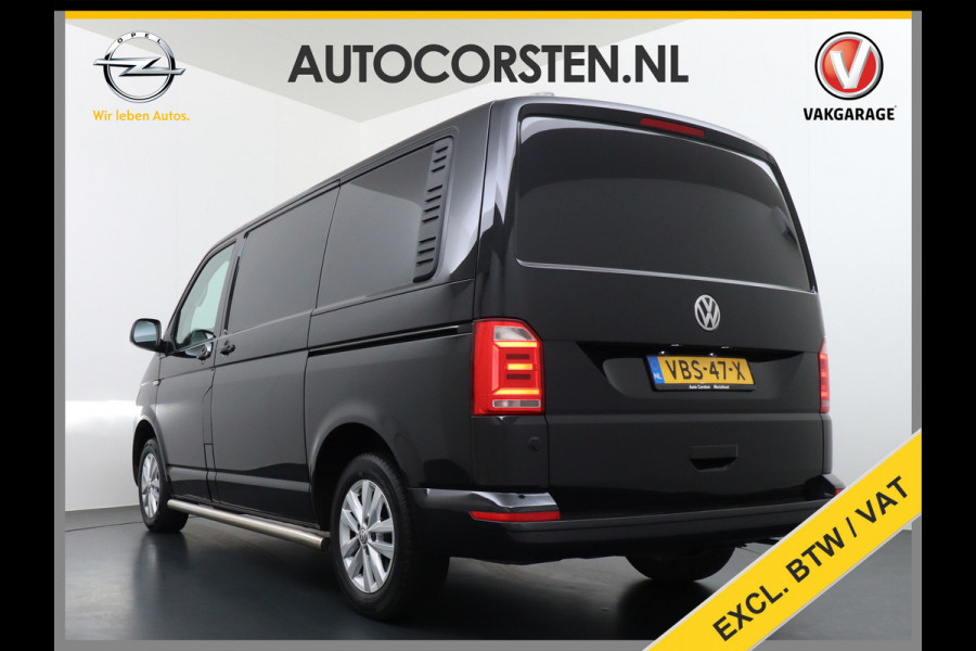 Volkswagen Transporter 2.0TDI 150PK AUT-7 Leer Navi Pdc DSG Highline Voorruitverwarming Cruise Control Regen/Lichtsensor Lmv 2X Schuifdeur Rubbervloer Wandbetimmering Sidebars Achterklep 1e Eigenaar Euro 6