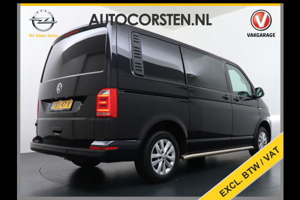 Volkswagen Transporter 2.0TDI 150PK AUT-7 Leer Navi Pdc DSG Highline Voorruitverwarming Cruise Control Regen/Lichtsensor Lmv 2X Schuifdeur Rubbervloer Wandbetimmering Sidebars Achterklep 1e Eigenaar Euro 6