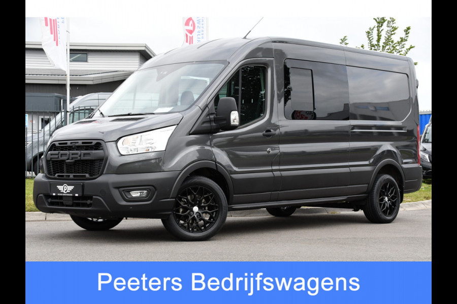 Ford Transit 350 2.0 TDCI L3H2 DC Raptor Grill Cruise, Camera, Carplay, Automaat, Sensoren, Trekhaak, NAVI, Multimedia, Uniek!