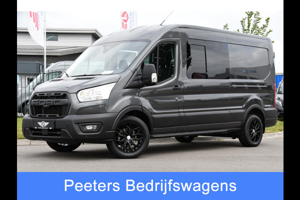 Ford Transit 350 2.0 TDCI L3H2 DC Raptor Grill Cruise, Camera, Carplay, Automaat, Sensoren, Trekhaak, NAVI, Multimedia, Uniek!