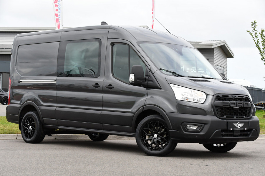 Ford Transit 350 2.0 TDCI L3H2 DC Raptor Grill Cruise, Camera, Carplay, Automaat, Sensoren, Trekhaak, NAVI, Multimedia, Uniek!