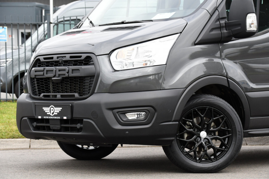 Ford Transit 350 2.0 TDCI L3H2 DC Raptor Grill Cruise, Camera, Carplay, Automaat, Sensoren, Trekhaak, NAVI, Multimedia, Uniek!