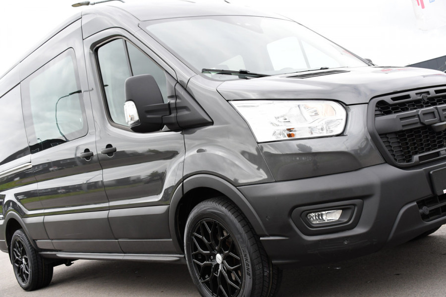 Ford Transit 350 2.0 TDCI L3H2 DC Raptor Grill Cruise, Camera, Carplay, Automaat, Sensoren, Trekhaak, NAVI, Multimedia, Uniek!