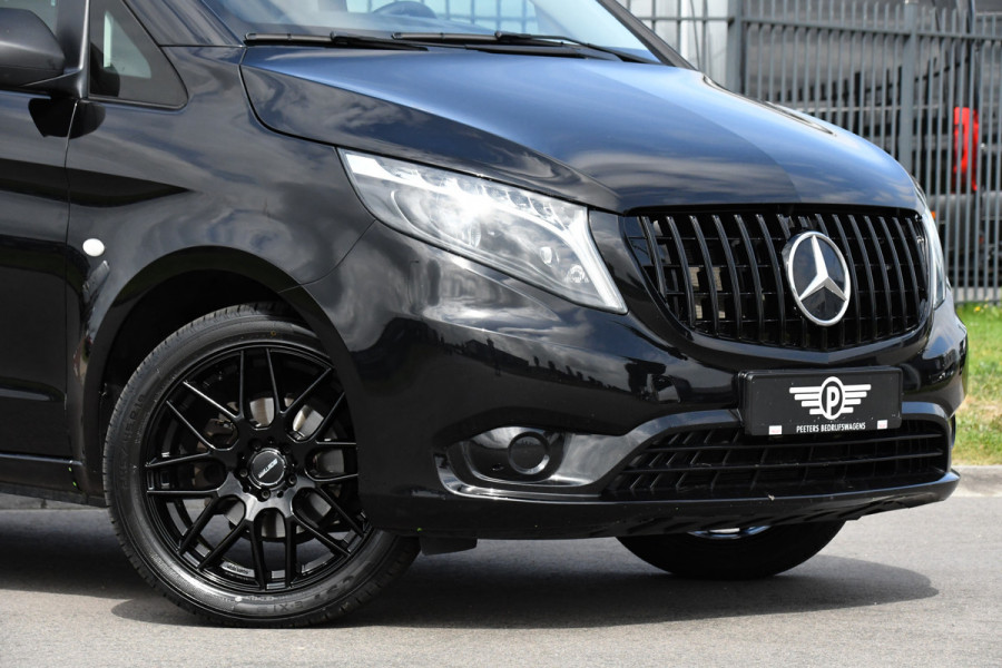 Mercedes-Benz Vito 116 CDI L2 Black Edition Cruise, Camera, Carplay, 164pk, Automaat, Sensoren, Trekhaak, Multimedia, LED, Stoelverwarming, Uniek!