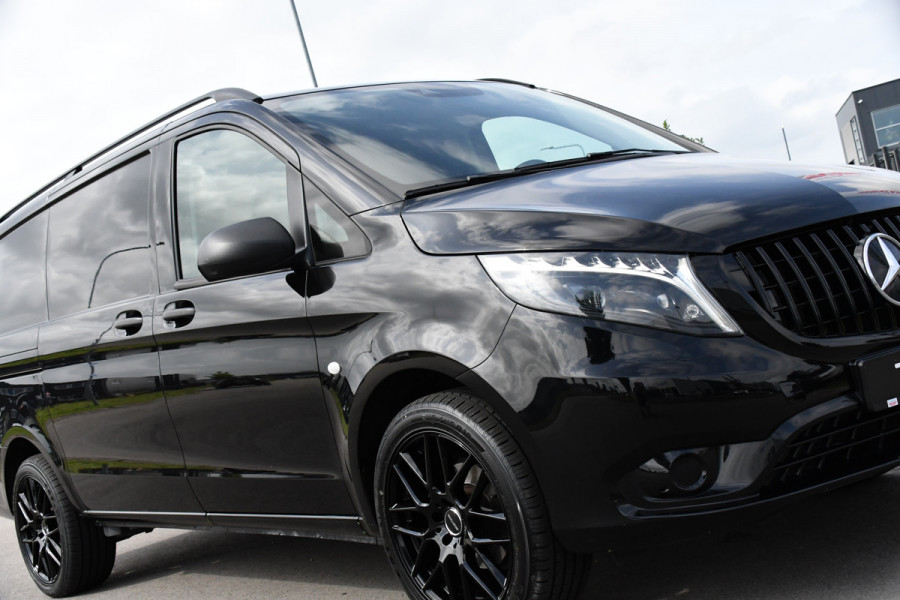 Mercedes-Benz Vito 116 CDI L2 Black Edition Cruise, Camera, Carplay, 164pk, Automaat, Sensoren, Trekhaak, Multimedia, LED, Stoelverwarming, Uniek!