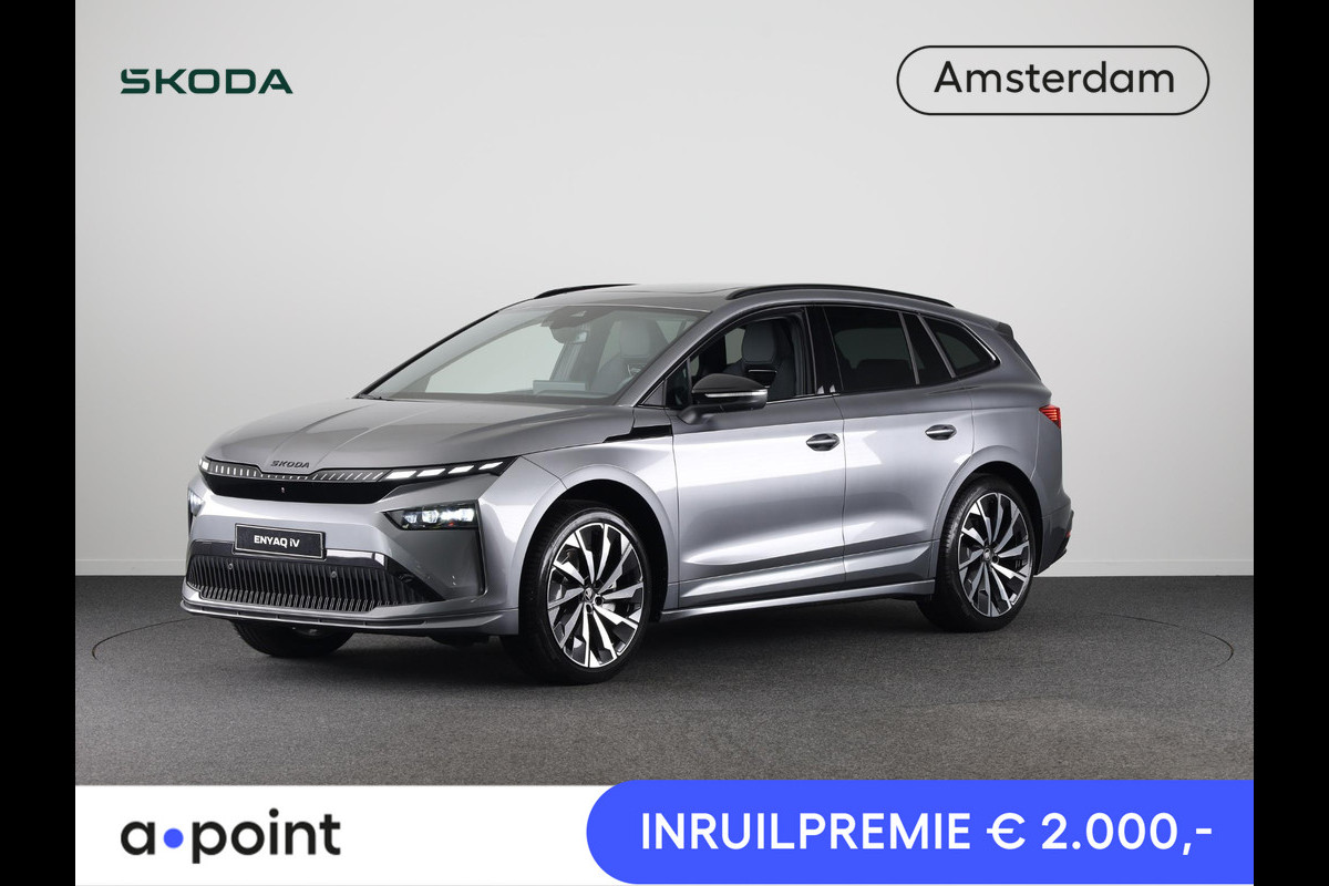 Škoda Enyaq 85 Sportline 286 pk | Business upgrade pakket - ADVANCED | Panoramadak | 21 inch lichtmetalen velgen Škoda Enyaq 85 Sportline 286 pk | Business upgrade pakket - ADVANCED | Panoramadak | 21 inch lichtmetalen velgen
