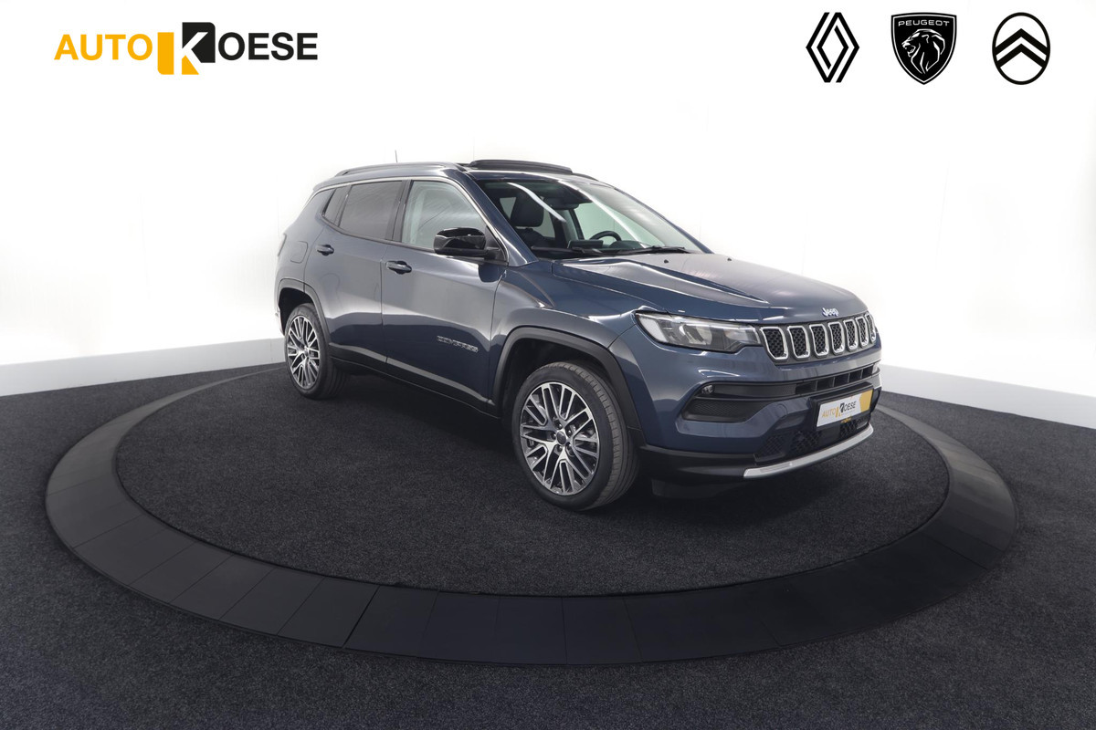 Jeep Compass 4xe 190 Plug-in Hybrid Electric Limited | Elektrisch Panoramadak | Camera | Adaptieve Cruise Control | Apple Carplay | Pack Winter Jeep Compass 4xe 190 Plug-in Hybrid Electric Limited | Elektrisch Panoramadak | Camera | Adaptieve Cruise Control | Apple Carplay | Pack Winter