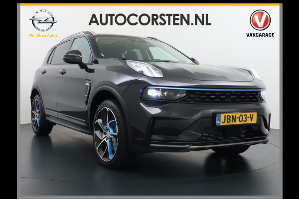 Lynk & Co 01 1.5 PHEV AUT-7 261pk Pano-Schuif-K-dak 20" 360°Camera Apple Carplay Android Auto Adaptive-Cruise Navi Pdc Ecc Keyless Led Plug-I Elek.Memory.Stoel File assistent Dodehoek detector Elektrisch bedienbare achterklep Rijstrooksensor Wifi Verkeersbord detectie 425Nm koppel 3,7kw laadvermogen A-label Euro 6 Hybride Benzine/Elektrisch rijden tot ca.69km 1.800kg trekvermogen