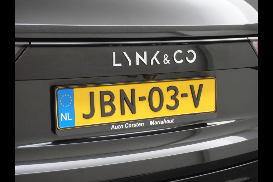 Lynk & Co 01 1.5 PHEV AUT-7 261pk Pano-Schuif-K-dak 20" 360°Camera Apple Carplay Android Auto Adaptive-Cruise Navi Pdc Ecc Keyless Led Plug-I Elek.Memory.Stoel File assistent Dodehoek detector Elektrisch bedienbare achterklep Rijstrooksensor Wifi Verkeersbord detectie 425Nm koppel 3,7kw laadvermogen A-label Euro 6 Hybride Benzine/Elektrisch rijden tot ca.69km 1.800kg trekvermogen