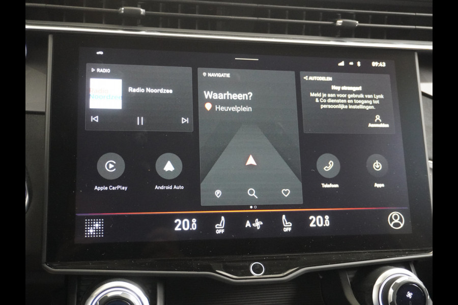 Lynk & Co 01 1.5 PHEV AUT-7 261pk Pano-Schuif-K-dak 20" 360°Camera Apple Carplay Android Auto Adaptive-Cruise Navi Pdc Ecc Keyless Led Plug-I Elek.Memory.Stoel File assistent Dodehoek detector Elektrisch bedienbare achterklep Rijstrooksensor Wifi Verkeersbord detectie 425Nm koppel 3,7kw laadvermogen A-label Euro 6 Hybride Benzine/Elektrisch rijden tot ca.69km 1.800kg trekvermogen