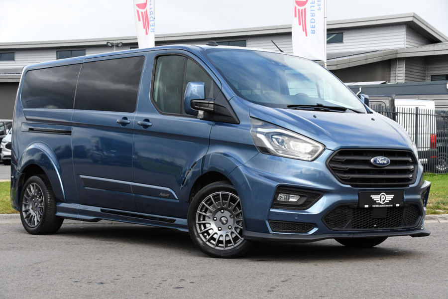 Ford Transit Custom 320 2.0 TDCI L2H1 MS-RT DC Full Options! Adaptieve Cruise, Camera, Carplay, 185PK, Xenon, Automaat, Leder, Stoelverwarming, Trekhaak, Uniek!