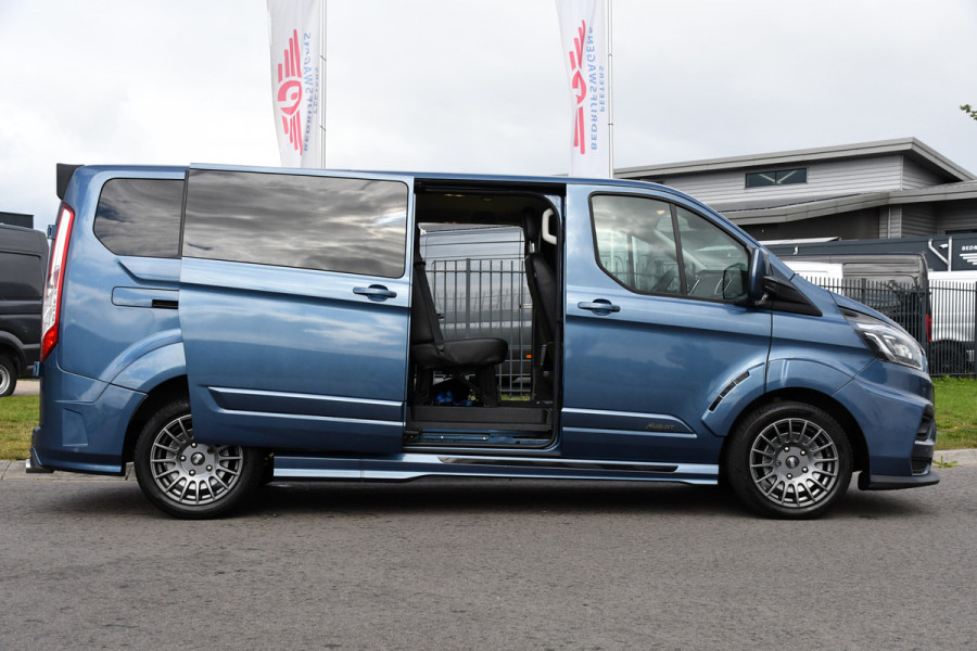 Ford Transit Custom 320 2.0 TDCI L2H1 MS-RT DC Full Options! Adaptieve Cruise, Camera, Carplay, 185PK, Xenon, Automaat, Leder, Stoelverwarming, Trekhaak, Uniek!