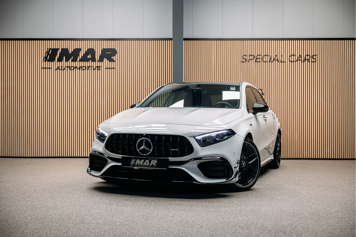 Mercedes-Benz A-Klasse AMG 45 S 4MATIC+ | Aerodynamica-pakket | Performance Seats | Pano | Burmester | Verwarmde stoelen met geheugen | Mercedes-Benz A-Klasse AMG 45 S 4MATIC+ | Aerodynamica-pakket | Performance Seats | Pano | Burmester | Verwarmde stoelen met geheugen |
