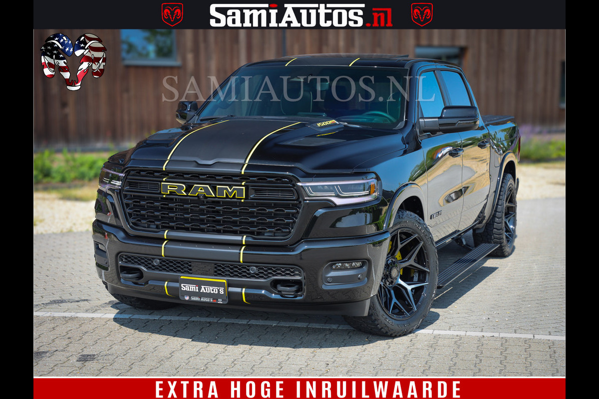 Dodge Ram 1500 Limited Night H.O 540HP 706Nm | Massage + Full Option | De Meest Luxe en Volle Pick-Up in zijn Klasse | Comfortabele Dubbele Cabine met Royale 5 Zitplaatsen | BPM vrij | Nu Leverbaar uit Voorraad | Voorraad Nr 2295 - 8559 Dodge Ram 1500 Limited Night H.O 540HP 706Nm | Massage + Full Option | De Meest Luxe en Volle Pick-Up in zijn Klasse | Comfortabele Dubbele Cabine met Royale 5 Zitplaatsen | BPM vrij | Nu Leverbaar uit Voorraad | Voorraad Nr 2295 - 8559