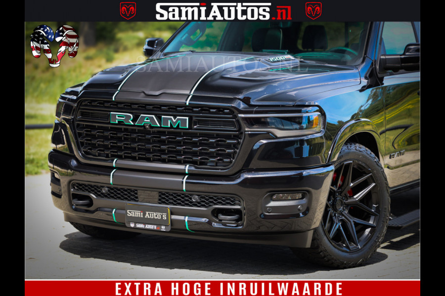 Dodge Ram 1500 Limited Night High Output 540HP 706Nm | Massage + Full Option | De Meest Luxe en Volle Pick-Up in zijn Klasse | Comfortabele Dubbele Cabine met Royale 5 Zitplaatsen | BPM vrij | Nu Leverbaar uit Voorraad | Voorraad Nr 2320 - 5138