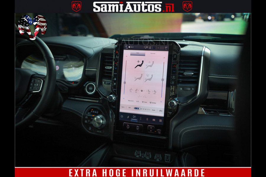 Dodge Ram 1500 Limited Night High Output 540HP 706Nm | Massage + Full Option | De Meest Luxe en Volle Pick-Up in zijn Klasse | Comfortabele Dubbele Cabine met Royale 5 Zitplaatsen | BPM vrij | Nu Leverbaar uit Voorraad | Voorraad Nr 2326 - 5169