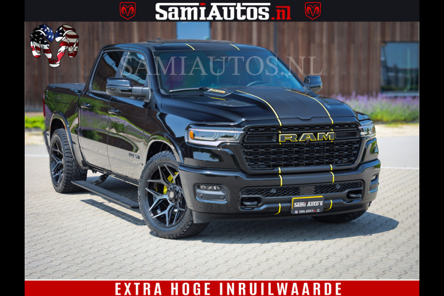 Dodge Ram 1500 Limited Night H.O 540HP 706Nm | Massage + Full Option | De Meest Luxe en Volle Pick-Up in zijn Klasse | Comfortabele Dubbele Cabine met Royale 5 Zitplaatsen | BPM vrij | Nu Leverbaar uit Voorraad | Voorraad Nr 2333 - 5129
