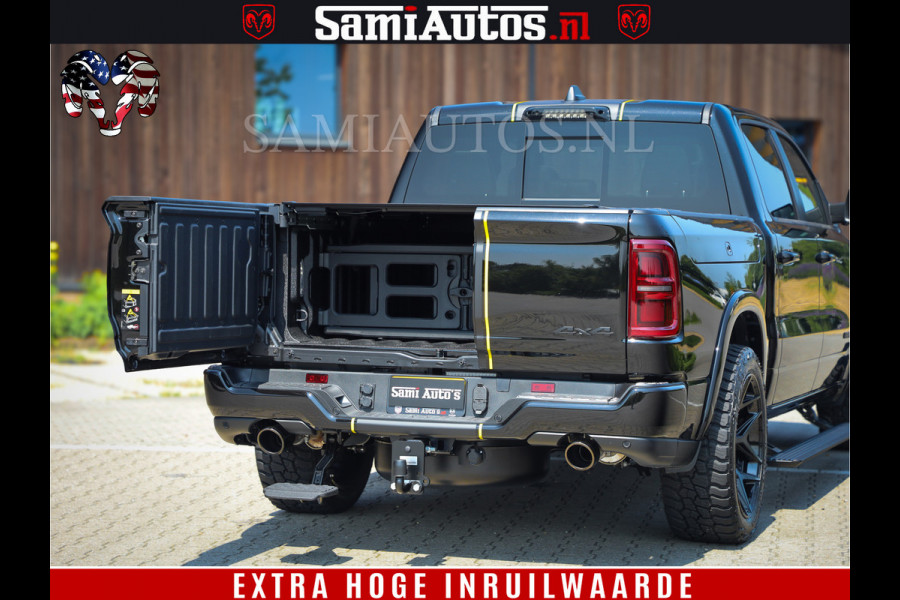 Dodge Ram 1500 Limited Night H.O 540HP 706Nm | Massage + Full Option | De Meest Luxe en Volle Pick-Up in zijn Klasse | Comfortabele Dubbele Cabine met Royale 5 Zitplaatsen | BPM vrij | Nu Leverbaar uit Voorraad | Voorraad Nr 2333 - 5129