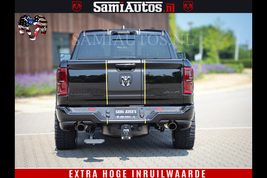 Dodge Ram 1500 Limited Night H.O 540HP 706Nm | Massage + Full Option | De Meest Luxe en Volle Pick-Up in zijn Klasse | Comfortabele Dubbele Cabine met Royale 5 Zitplaatsen | BPM vrij | Nu Leverbaar uit Voorraad | Voorraad Nr 2333 - 5129