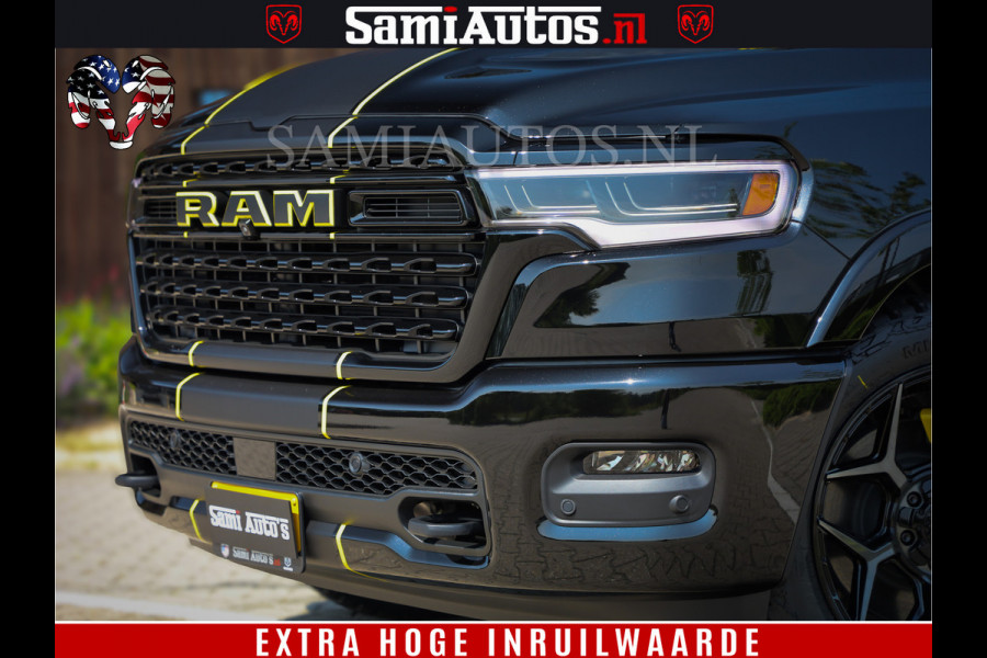 Dodge Ram 1500 Limited Night H.O 540HP 706Nm | Massage + Full Option | De Meest Luxe en Volle Pick-Up in zijn Klasse | Comfortabele Dubbele Cabine met Royale 5 Zitplaatsen | BPM vrij | Nu Leverbaar uit Voorraad | Voorraad Nr 2333 - 5129