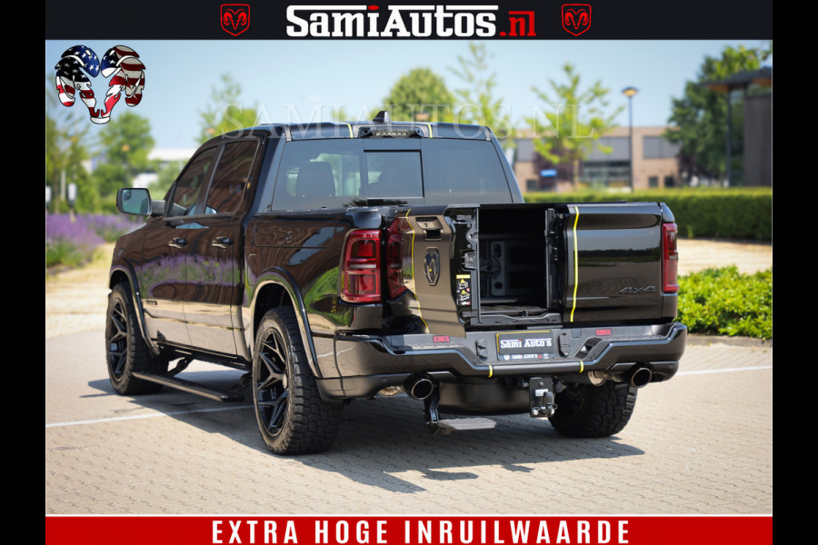Dodge Ram 1500 Limited Night H.O 540HP 706Nm | Massage + Full Option | De Meest Luxe en Volle Pick-Up in zijn Klasse | Comfortabele Dubbele Cabine met Royale 5 Zitplaatsen | BPM vrij | Nu Leverbaar uit Voorraad | Voorraad Nr 2333 - 5129