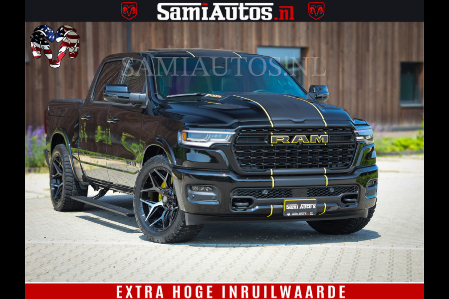 Dodge Ram 1500 Limited Night H.O 540HP 706Nm | Massage + Full Option | De Meest Luxe en Volle Pick-Up in zijn Klasse | Comfortabele Dubbele Cabine met Royale 5 Zitplaatsen | BPM vrij | Nu Leverbaar uit Voorraad | Voorraad Nr 2333 - 5129