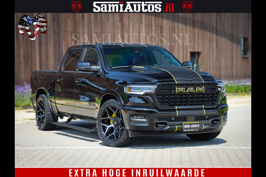Dodge Ram 1500 Limited Night H.O 540HP 706Nm | Massage + Full Option | De Meest Luxe en Volle Pick-Up in zijn Klasse | Comfortabele Dubbele Cabine met Royale 5 Zitplaatsen | BPM vrij | Nu Leverbaar uit Voorraad | Voorraad Nr 2333 - 5129