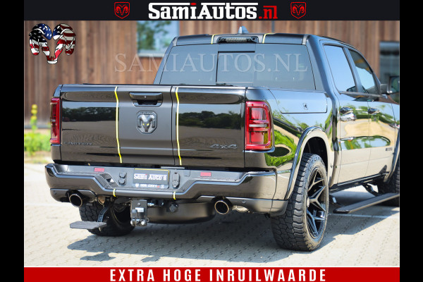 Dodge Ram 1500 Limited Night H.O 540HP 706Nm | Massage + Full Option | De Meest Luxe en Volle Pick-Up in zijn Klasse | Comfortabele Dubbele Cabine met Royale 5 Zitplaatsen | BPM vrij | Nu Leverbaar uit Voorraad | Voorraad Nr 2333 - 5129