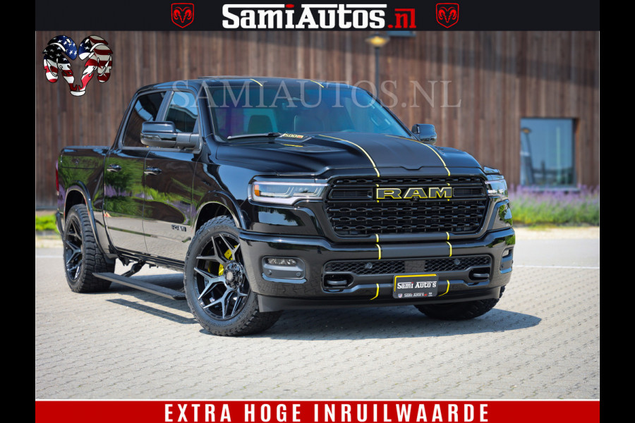 Dodge Ram 1500 Limited Night H.O 540HP 706Nm | Massage + Full Option | De Meest Luxe en Volle Pick-Up in zijn Klasse | Comfortabele Dubbele Cabine met Royale 5 Zitplaatsen | BPM vrij | Nu Leverbaar uit Voorraad | Voorraad Nr 2333 - 5129