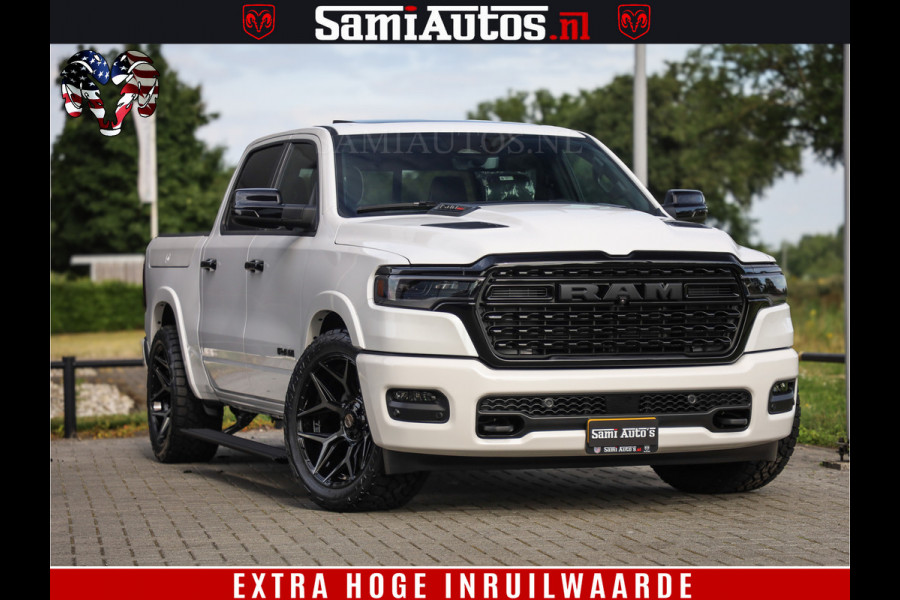 Dodge Ram 1500 1500 Limited Night High Output 540HP 706Nm | Massage + Full Option | De Meest Luxe en Volle Pick-Up in zijn Klasse | Comfortabele Dubbele Cabine met Royale 5 Zitplaatsen | BPM vrij | Nu Leverbaar uit Voorraad | Voorraad Nr 2336 - 7700