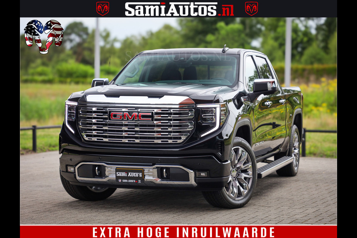 GMC Sierra DENALI | All-In Prijs | 6,2 V8 Full Option | De Meest Luxe Pick-Up in zijn Klasse | Comfortabele Dubbele Cabine met Royale 5 Zitplaatsen | BPM vrij | Nu Leverbaar uit Voorraad | Voorraad Nr 4420