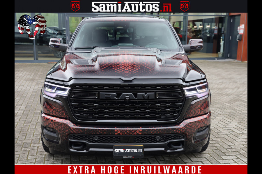 Dodge Ram COBRA EDITION | 1500 Limited Night High Output 540HP 706Nm | Massage + Full Option | De Meest Luxe en Volle Pick-Up in zijn Klas Comfortabele Dubbele Cabine met Royale 5 Zitplaatsen | BPM vrij | Nu Leverbaar uit Voorraad | Voorraad Nr 2292 - 5178 | Cobra package is meerprijs |