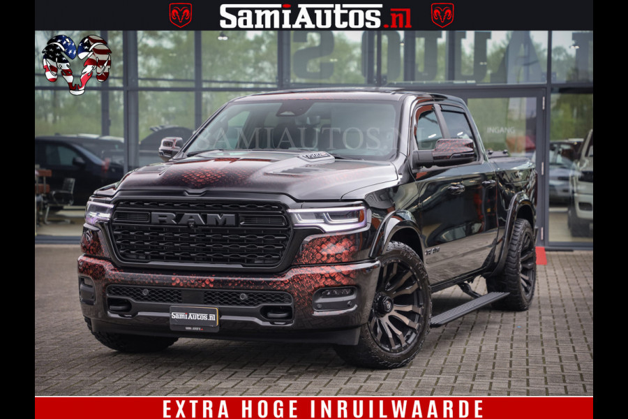 Dodge Ram COBRA EDITION | 1500 Limited Night High Output 540HP 706Nm | Massage + Full Option | De Meest Luxe en Volle Pick-Up in zijn Klas Comfortabele Dubbele Cabine met Royale 5 Zitplaatsen | BPM vrij | Nu Leverbaar uit Voorraad | Voorraad Nr 2292 - 5178 | Cobra package is meerprijs |