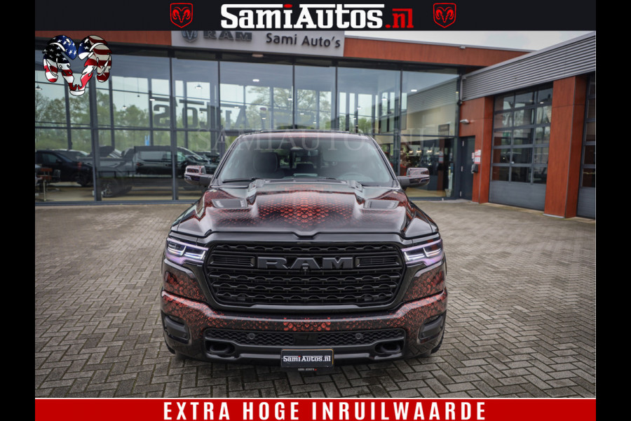Dodge Ram COBRA EDITION | 1500 Limited Night High Output 540HP 706Nm | Massage + Full Option | De Meest Luxe en Volle Pick-Up in zijn Klas Comfortabele Dubbele Cabine met Royale 5 Zitplaatsen | BPM vrij | Nu Leverbaar uit Voorraad | Voorraad Nr 2292 - 5178 | Cobra package is meerprijs |