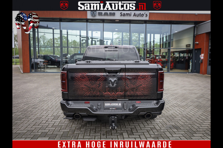 Dodge Ram COBRA EDITION | 1500 Limited Night High Output 540HP 706Nm | Massage + Full Option | De Meest Luxe en Volle Pick-Up in zijn Klas Comfortabele Dubbele Cabine met Royale 5 Zitplaatsen | BPM vrij | Nu Leverbaar uit Voorraad | Voorraad Nr 2292 - 5178 | Cobra package is meerprijs |