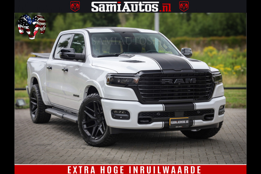 Dodge Ram 1500 Laramie Night | 420Pk 636 Nn | Extra Groot Scherm + Passagiers Scherm | Comfortabele Dubbele Cabine met Royale 5 Zitplaatsen | Nu Leverbaar uit Voorraad | Voorraad Nr 2223 - 5047